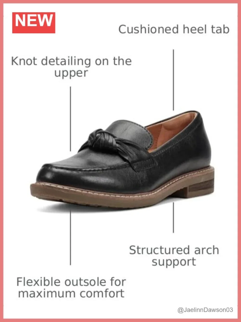 Women's Leather Loafers Cushioned Insole Lightweight Almond Toe Block Heel